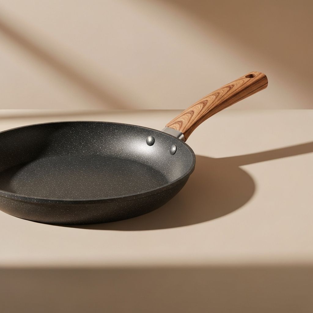 Premium Sensarte non-stick cookware with wood grain handle
